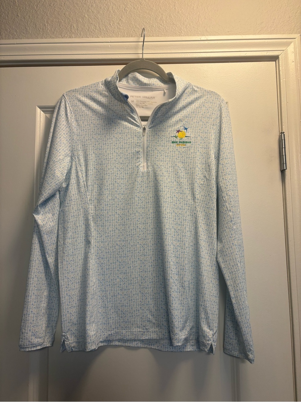 Peter Millar Women’s Light Blue Long-Sleeve Quarter-Zip Golf Top Size Medium